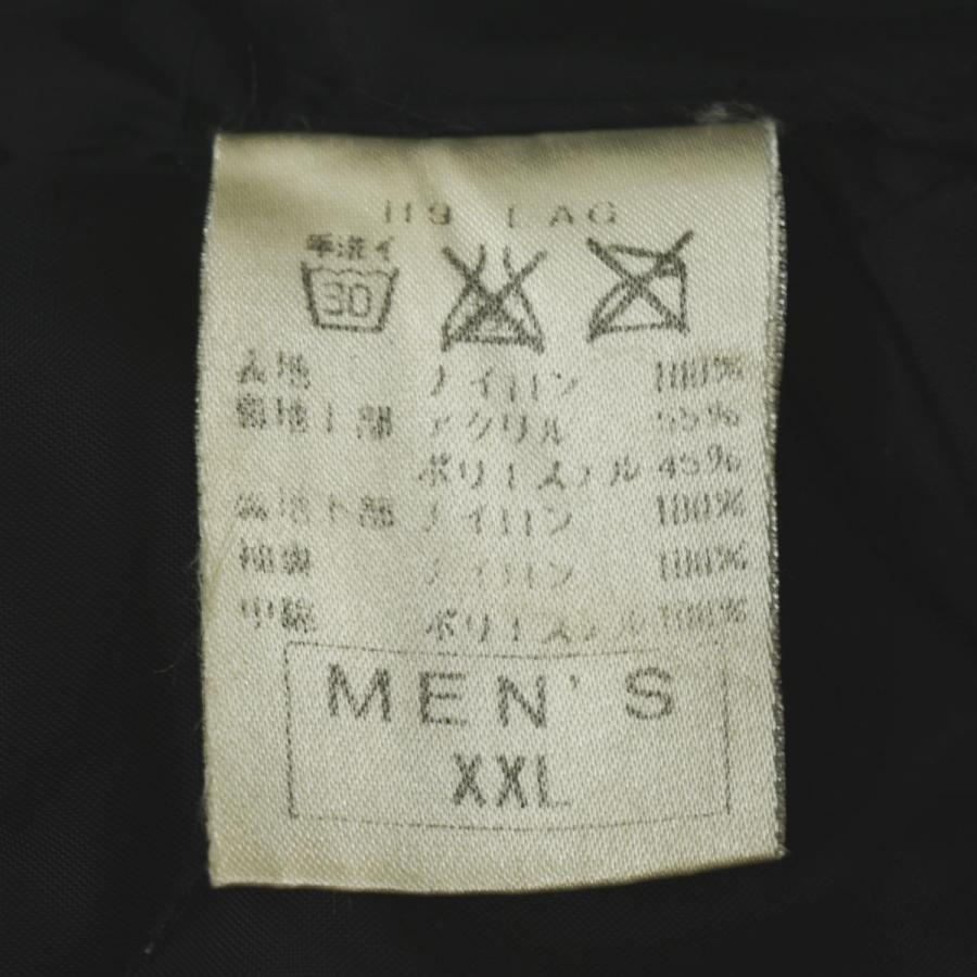 90s ヴィンテージ 黒タグ ナイキ NIKE ベンチ コート ナイロン ロング ジャンパー ラグランスリーブ 裏地 中綿 キルティング ボア フリース XXL ブラック メンズ_12