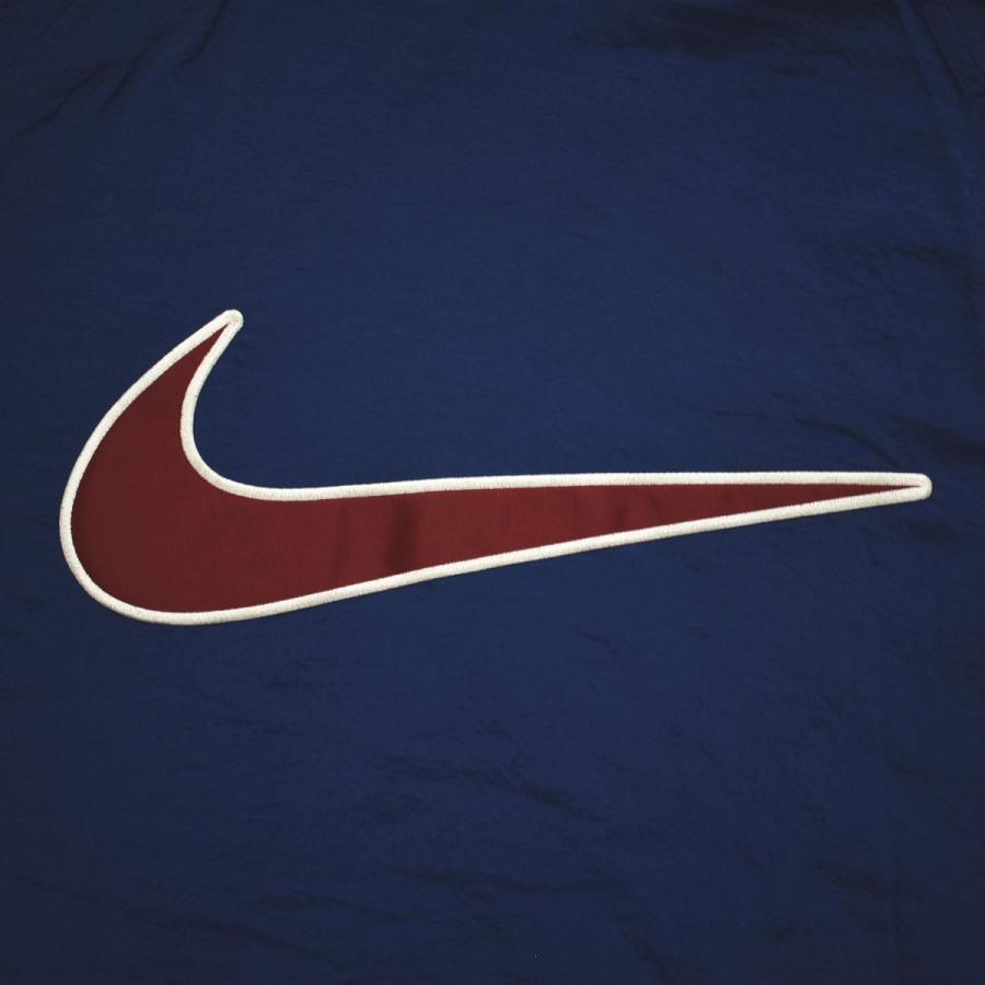 90s ヴィンテージ 銀タグ ナイキ NIKE ナイロン ベンチ コート パーカー ウィンドブレーカー ジャンパー 裏地 中綿 キルティング スウッシュロゴ M 紺x黄 メンズ_10