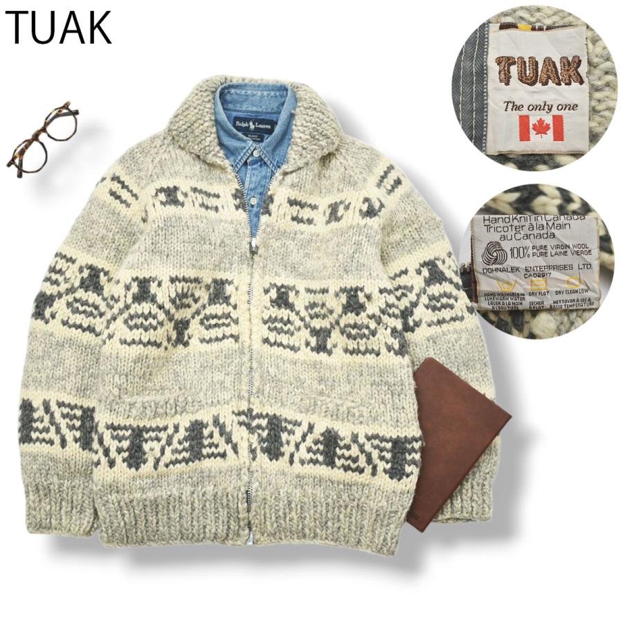 カナダTUAK カウチンセーター　ヴィンテージ VINTAGE 90s ヴィンテージ カナダ製 トゥアック TUAK ピュア