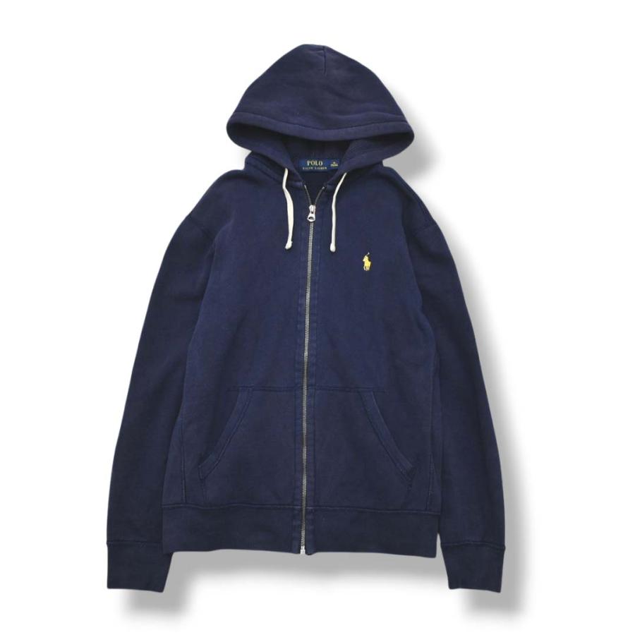 ラルフローレン ジップパーカー ポニー刺繍 裏起毛 ネイビー XL 中古・古着通販】POLO RALPH LAUREN (ポロ・ラルフローレン) ビッグ