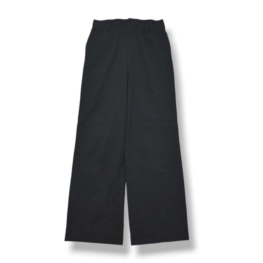 マーガレットハウエル MARGARETHOWELL ワイド ストレート チノパン スラックス トラウザー 無地 オフィス カジュアル トラッド 2 紺 レディース ♪_2