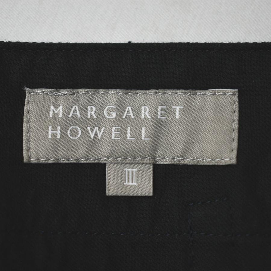 マーガレットハウエル MARGARETHOWELL ワイド ストレート チノパン スラックス トラウザー 無地 オフィス カジュアル トラッド 2 紺 レディース ♪_4
