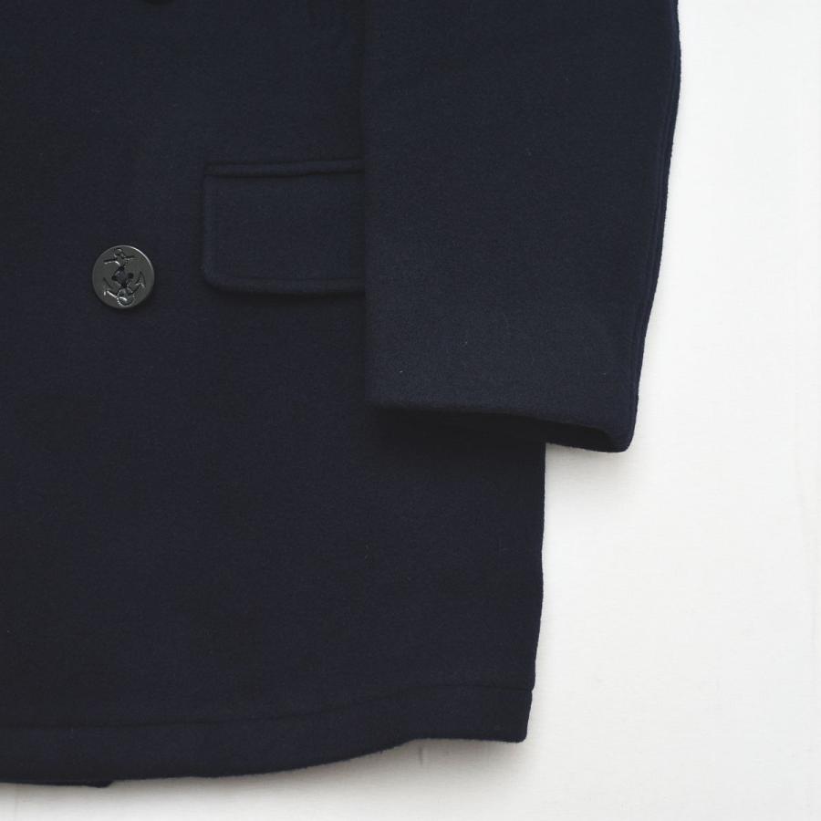 美品 ブルックスブラザーズ メルトンウール ピーコート チェック総裏地 紺　L BROOKS BROTHERS（ブルックスブラザーズ） メルトンウール ピーコート