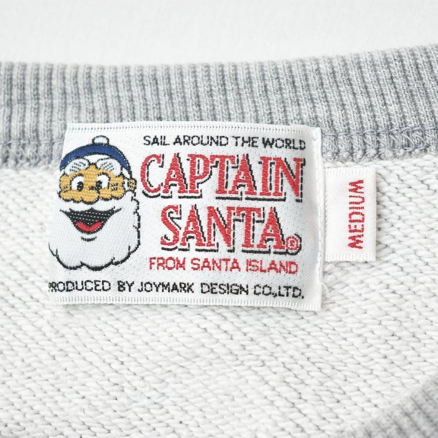 90s 日本製 キャプテンサンタ CAPTAIN SANTA プリント 裏パイル スウェット トレーナー M グレー メンズ レディース ユニセックス 男女兼用_4