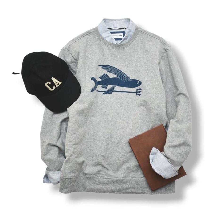 パタゴニア patagonia オーガニック コットン フライング フィッシュ プリント スウェット トレーナー クルーネック 裏起毛 S グレー メンズ_1