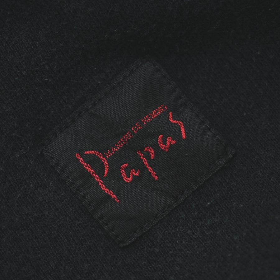 日本製 パパス PAPAS x マドモアゼルノンノン 裏パイル ロゴプリント クルーネック スウェット トレーナー プルオーバーL ブラック メンズ_6