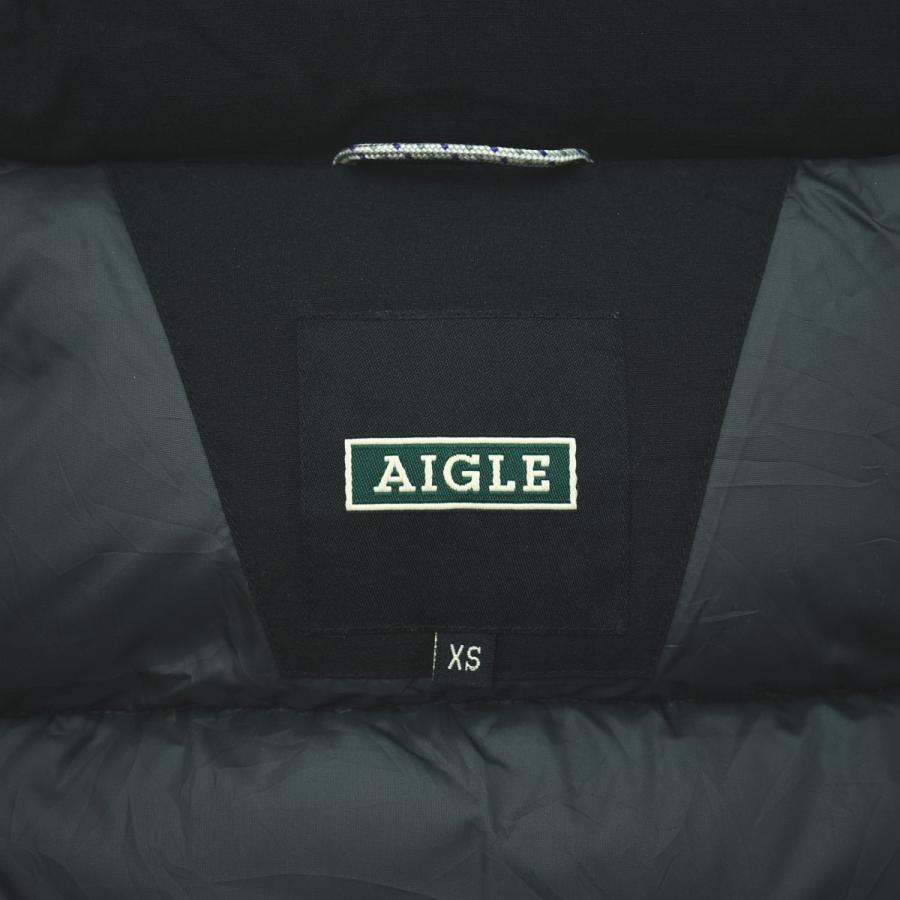 AIGLE フード付きダウンジャケット 黒 美品 AIGLE（エーグル） フード付き ダウンジャケット 黒 : 古着屋リプラス