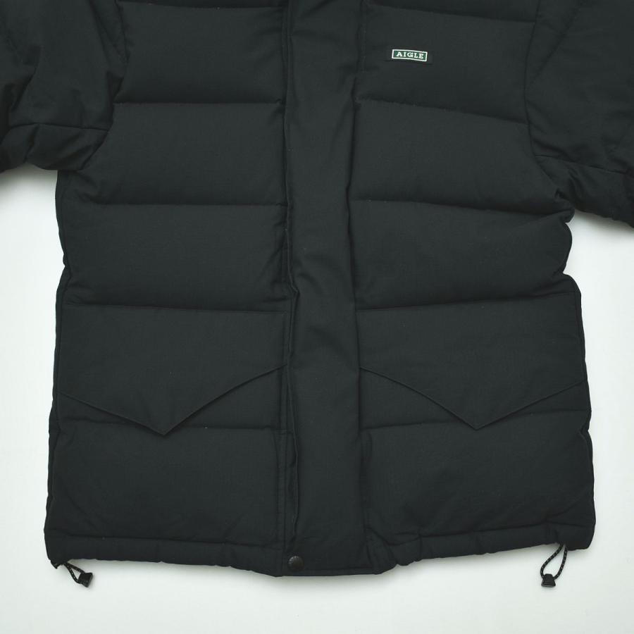 AIGLE フード付きダウンジャケット 黒 美品 AIGLE（エーグル） フード付き ダウンジャケット 黒 : 古着屋リプラス