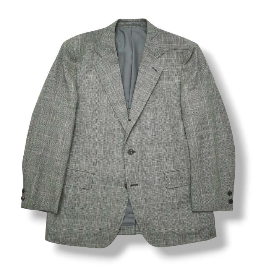【美品】Jプレスプレステージ　フランネル　2Bスーツ　S相当　グレンチェック J.PRESS（J.プレス） ジェイプレス リネン ウール グレンチェック