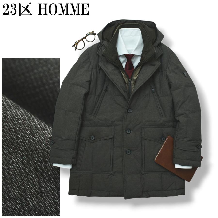 23区（ニジュウサンク） HOMME オム PERTEX ダウンジャケット フード 