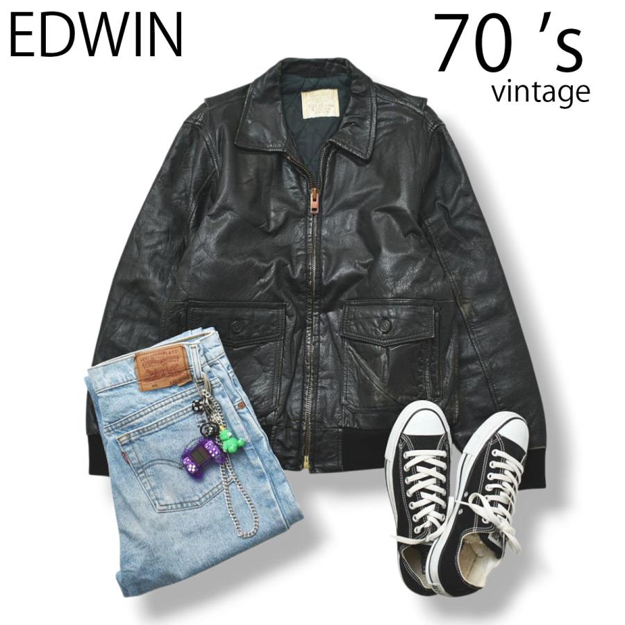 EDWIN（エドウィン） 70sヴィンテージ 日本製 本革 革ジャン レザー