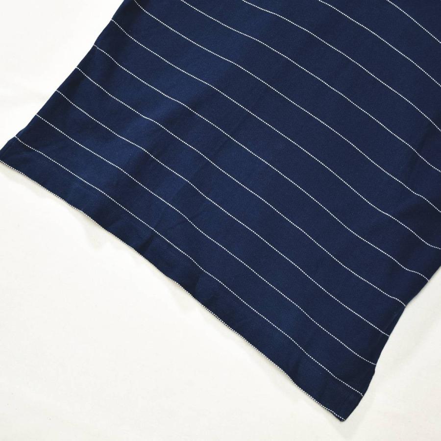 イタリア製 ロロピアーナ Loro Piana 長袖 スキッパーカラー ボーダー ポロシャツ カノコ トップス キレイめ カジュアル S ネイビー メンズ