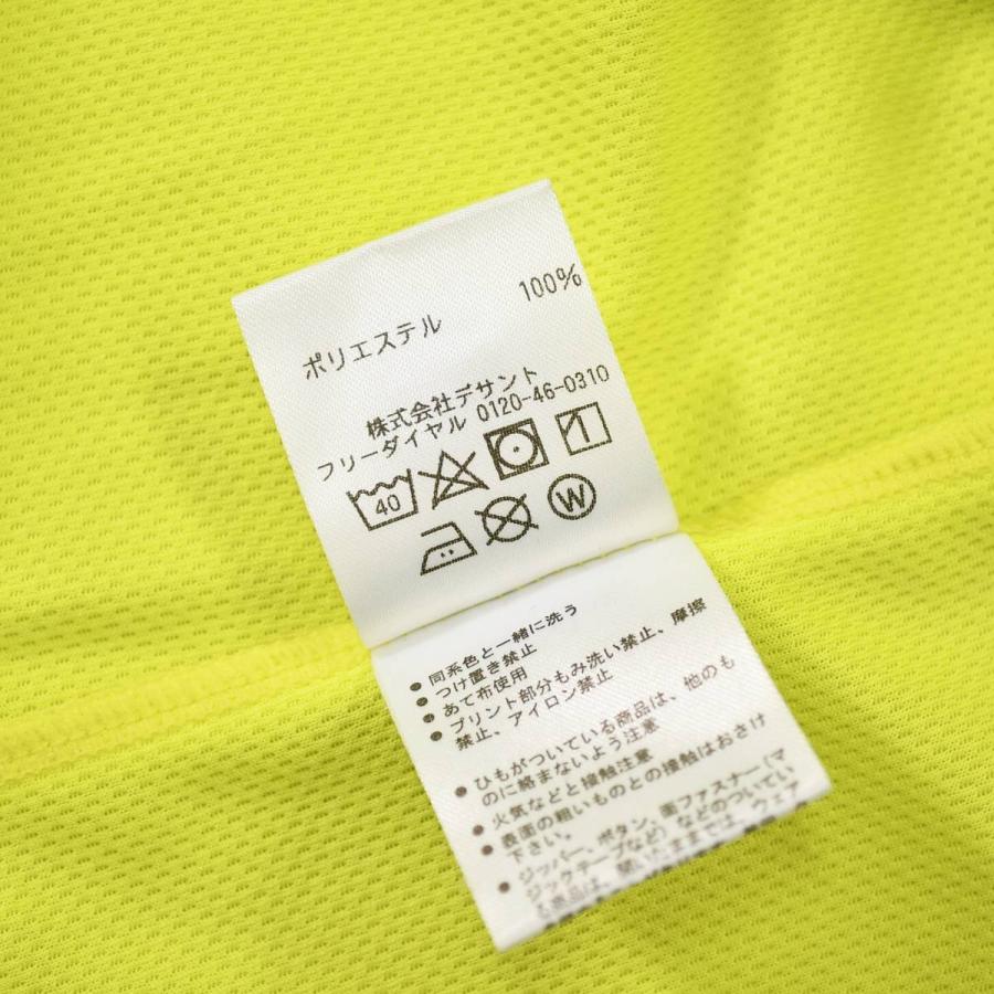 デサント DESCENTE 日本代表 モデル メッシュ Tシャツ クルーネック サイドシーム カットソー ロゴプリント S ネオンイエロー スポーツ ウェア メンズ_11