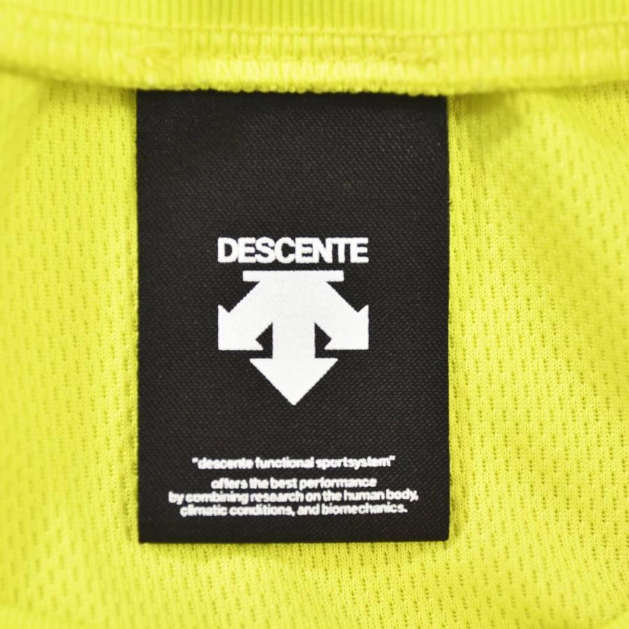 デサント DESCENTE 日本代表 モデル メッシュ Tシャツ クルーネック サイドシーム カットソー ロゴプリント S ネオンイエロー スポーツ ウェア メンズ_3