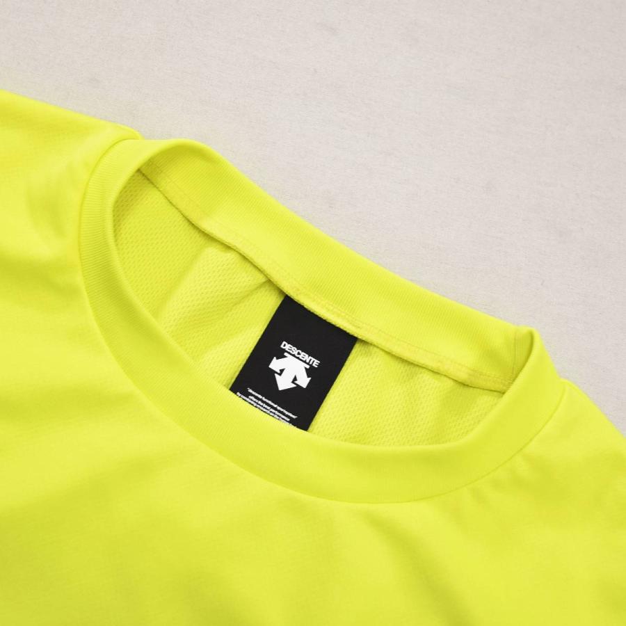 デサント DESCENTE 日本代表 モデル メッシュ Tシャツ クルーネック サイドシーム カットソー ロゴプリント S ネオンイエロー スポーツ ウェア メンズ_6
