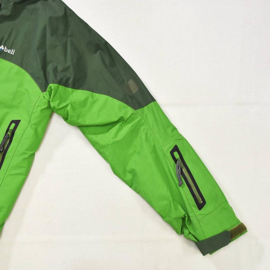 モンベル montbell ストームジャケット シンサレート Thinsulate 中綿入り マウンテンパーカー アウトドアウェア タウンユース S イエローグリーン メンズの画像