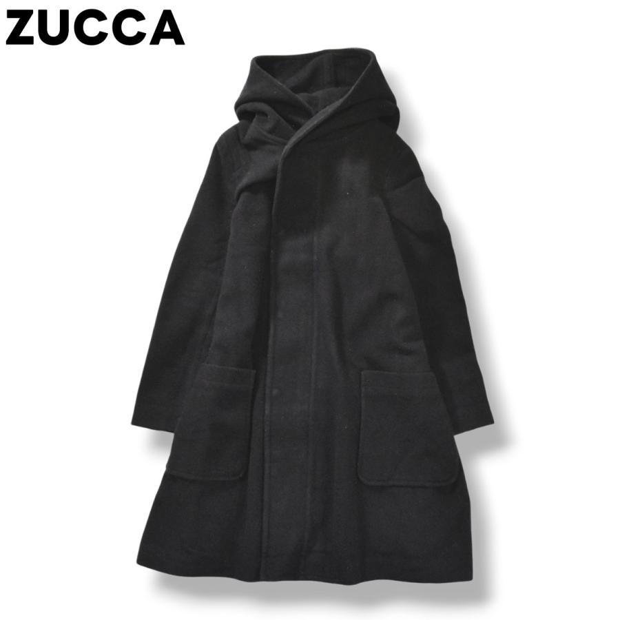 ZUCCa（ズッカ） メルトン フーデット ウール コート 総裏地 比翼 S 
