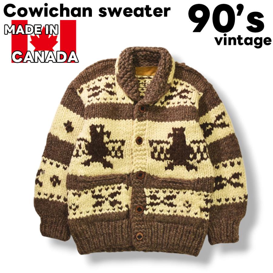 VINTAGE カナダ製 90s ヴィンテージ unknown カウチン ニット セーター