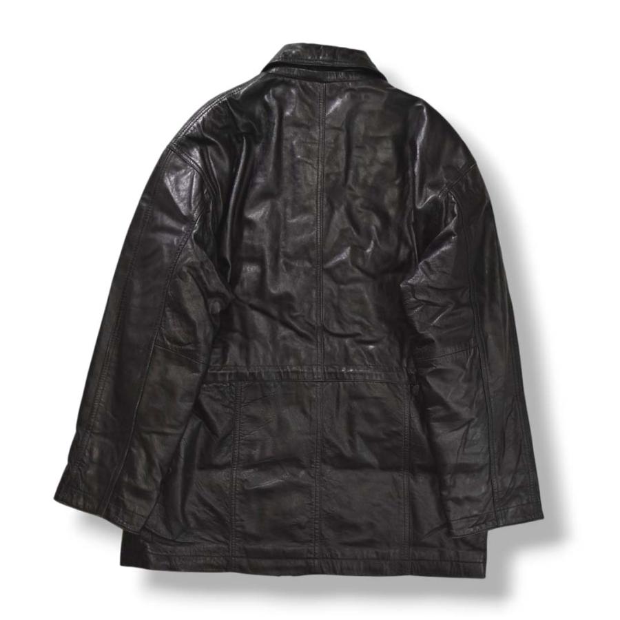 90s ヴィンテージ ポロクラブ POLO CLUB 羊革 ラム レザー カーコート