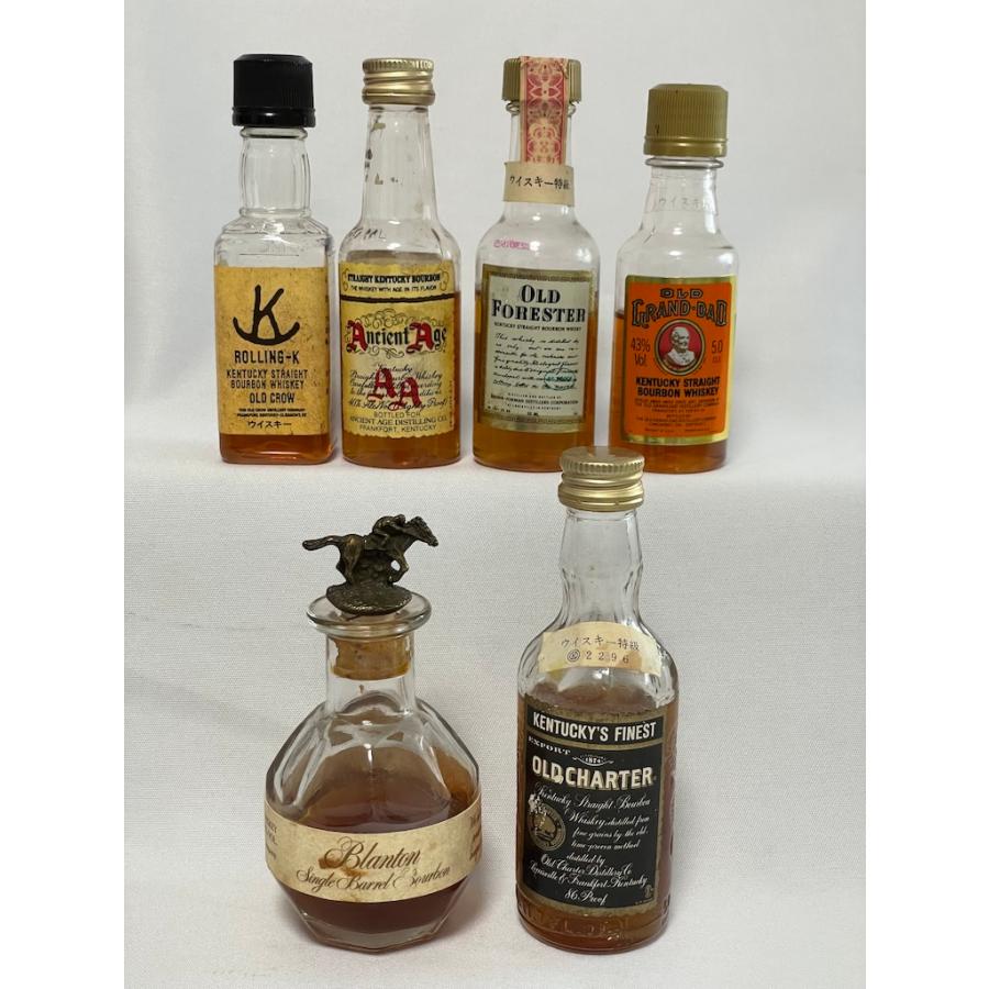 古酒 未開栓 ☆バーボンミニボトル 6本セット★Blanton★OLD CHARTER★ROLLING-K★Ancient Age AA★OLD FORESTER★OLD GRAND-DAD | 