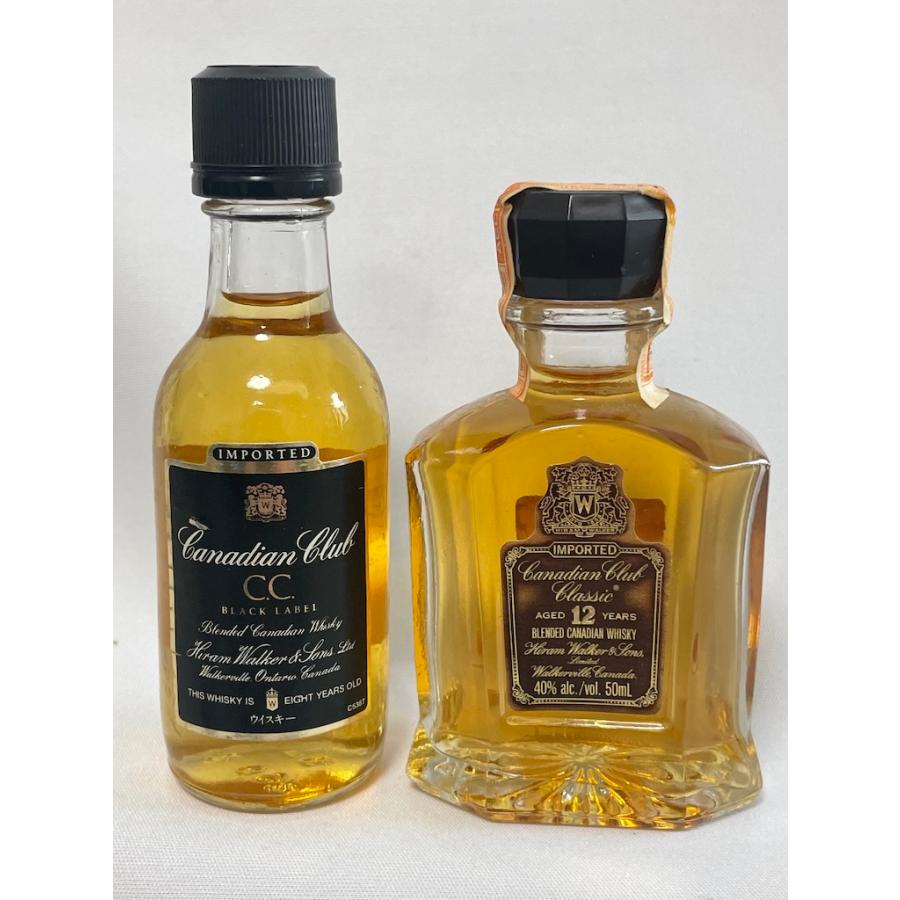 古酒 未開栓 カナデイアンクラブ ミニボトル 5本セット★クラシック 12年 ★ブラックラベル ★ホワイトラベル   各 50ml 40％ | カナディアンクラブ | 01