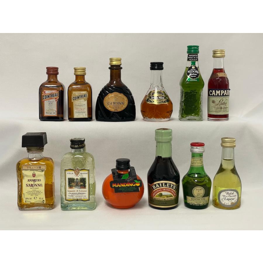 未開栓 古酒 ★コアントロー★ゴディバ★アマレット★アイリッシュミスト★ベネディクティン ドム 他 リキュールミニボトル 12本セット | COINTREAU