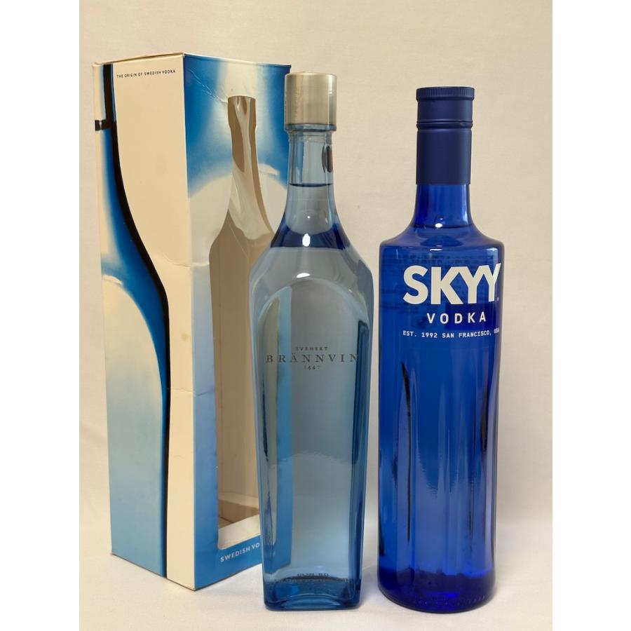 古酒 未開栓 ウォッカ2本セット★SKYY スカイ ウォッカ 750ml 40%★BRANNVIN ブランヴィン ウォッカ 700ml 40% | SKYY