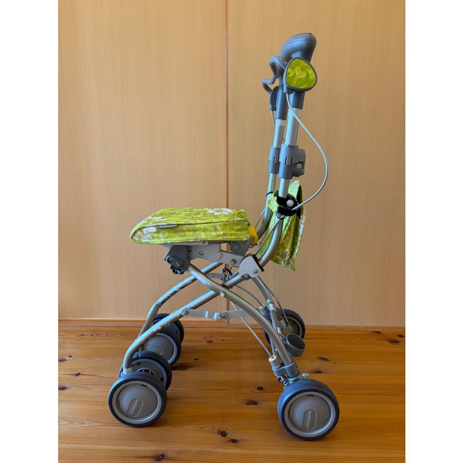 中古品 シルバーカー アロン化成 安寿 さんぽっぽ グリーン色 歩行補助車 SG企画適合商品 最大使用者体重80kg | アロン化成