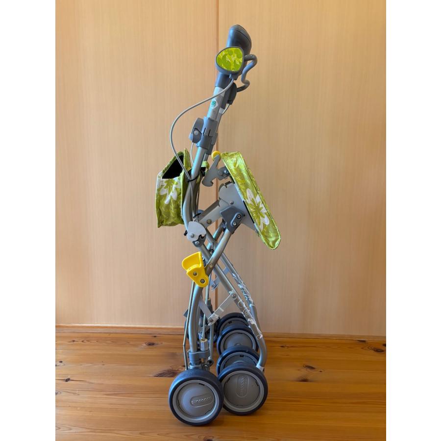 中古品 シルバーカー アロン化成 安寿 さんぽっぽ グリーン色 歩行補助車 SG企画適合商品 最大使用者体重80kg | アロン化成 | 03