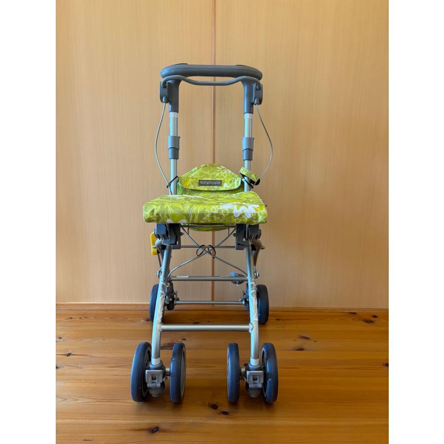 中古品 シルバーカー アロン化成 安寿 さんぽっぽ グリーン色 歩行補助車 SG企画適合商品 最大使用者体重80kg | アロン化成 | 07