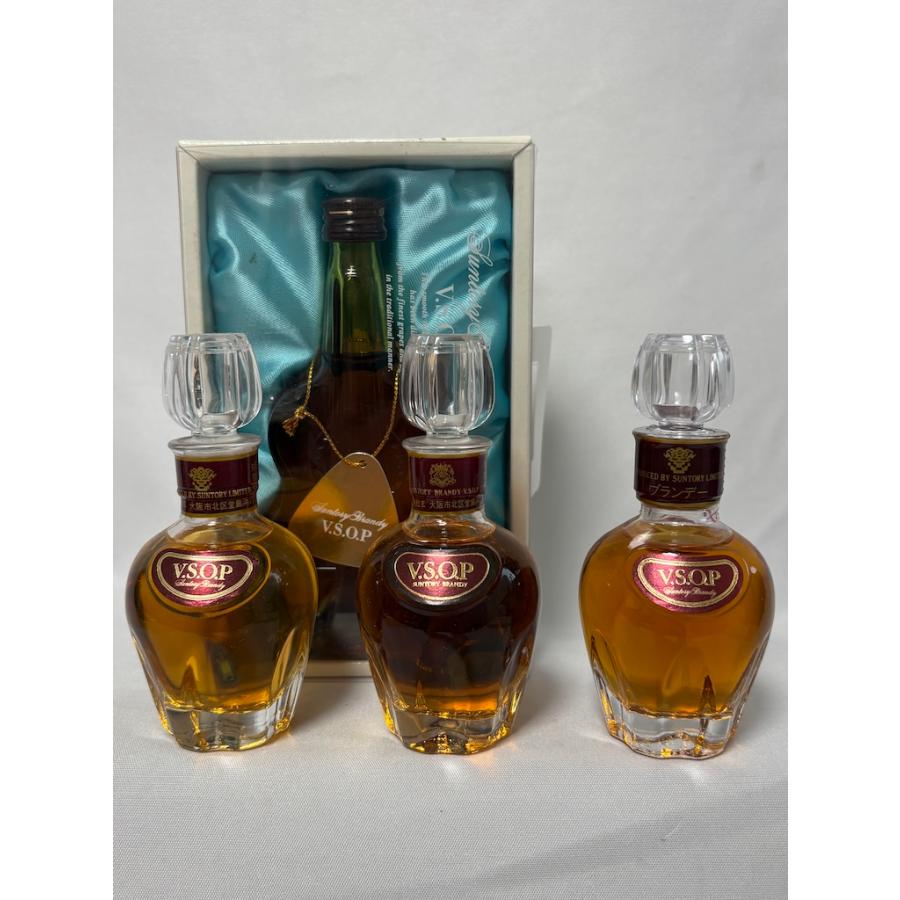 古酒 SUNTORY ブランデー VSOP ギター型ボトル 100ml ミニボトル 50ml 3本(内1本は特級表示) 各40％ 4本セット | サントリーブランデー V.S.O.P