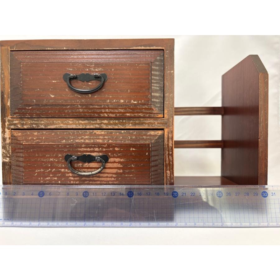 木製 小物入れ 本棚付 引出し 収納 インテリア小物 アンティーク 旧家蔵出し ヴィンテージ家具 |  | 03