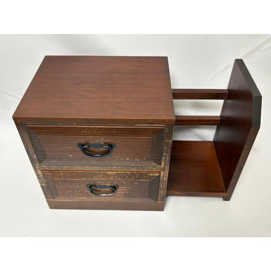 木製 小物入れ 本棚付 引出し 収納 インテリア小物 アンティーク 旧家蔵出し ヴィンテージ家具 |  | 12