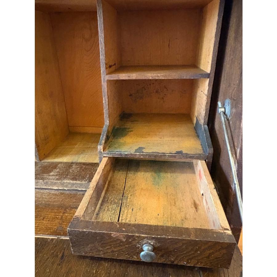 文机 座ライティングビューロー 文箱付き書き物机 アンティーク 旧家蔵出し ヴィンテージ家具 大正 時代物 現状品 |  | 12