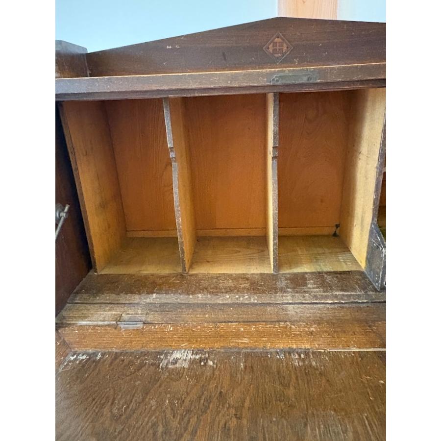 文机 座ライティングビューロー 文箱付き書き物机 アンティーク 旧家蔵出し ヴィンテージ家具 大正 時代物 現状品 |  | 13