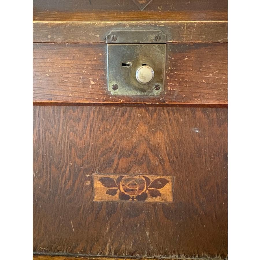 文机 座ライティングビューロー 文箱付き書き物机 アンティーク 旧家蔵出し ヴィンテージ家具 大正 時代物 現状品 |  | 14