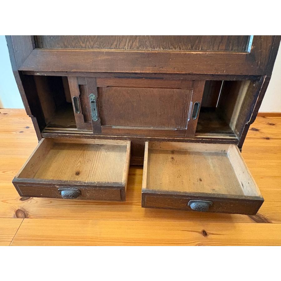 文机 座ライティングビューロー 文箱付き書き物机 アンティーク 旧家蔵出し ヴィンテージ家具 大正 時代物 現状品 |  | 05