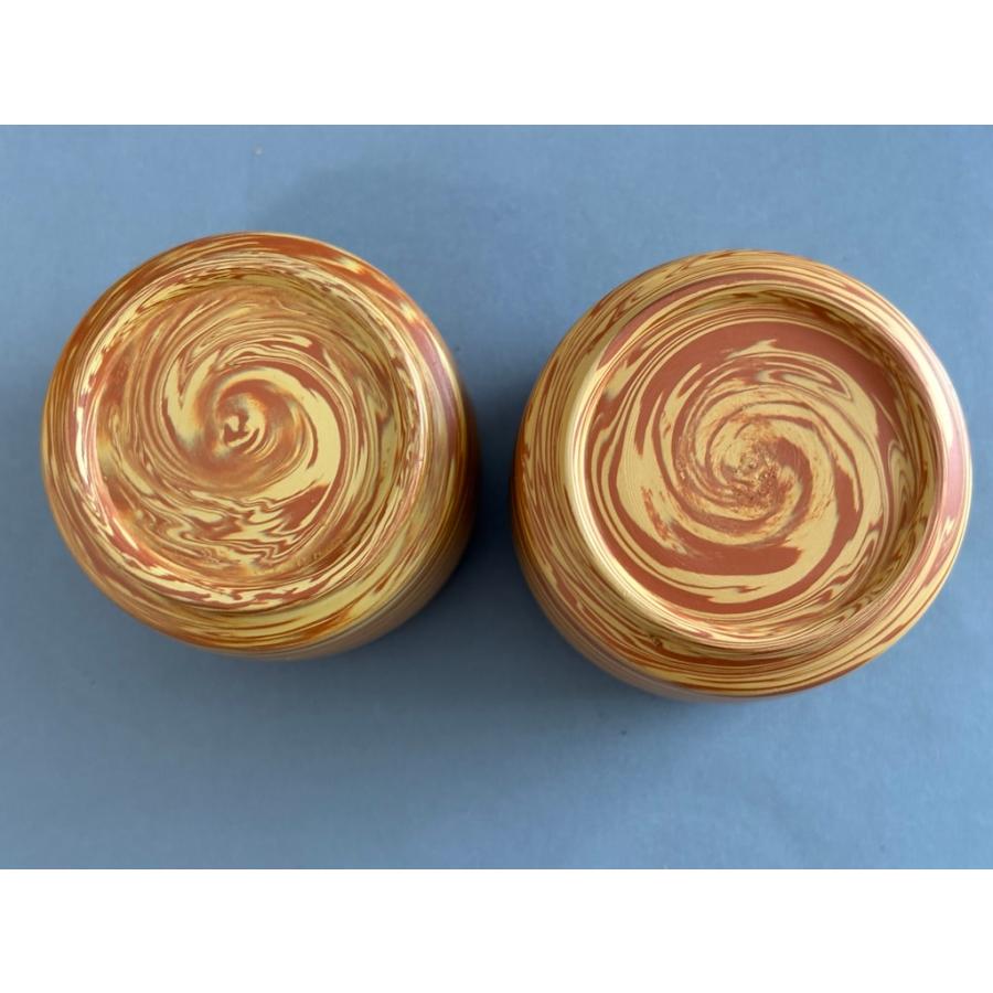 加藤香山作 朱泥練土 練り込み 常滑焼 陶香園 茶器 急須と湯呑み2客 セット 共箱あり |  | 10