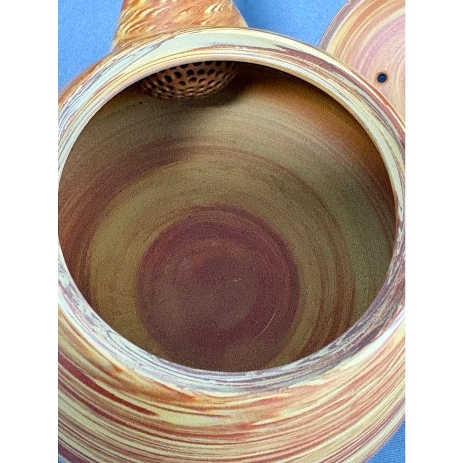 加藤香山作 朱泥練土 練り込み 常滑焼 陶香園 茶器 急須と湯呑み2客 セット 共箱あり |  | 04