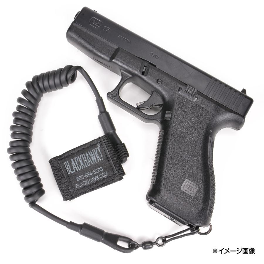 BLACKHAWK ピストルランヤード スイベル付き 90TPL2BK ハンドガン 脱落