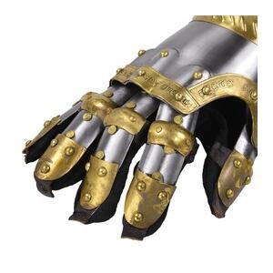 クールブルグ式ガントレット 甲冑籠手 中世防具 革手袋付 ゲットドレス