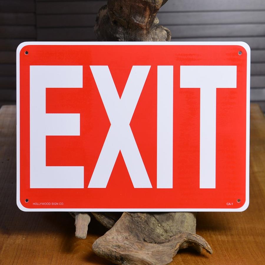 [Made in USA] EXIT サイン 看板 アメリカ 米軍放出品 おしゃれ看板 アメリカンサイン EXIT レッド LED 赤点灯 FROM