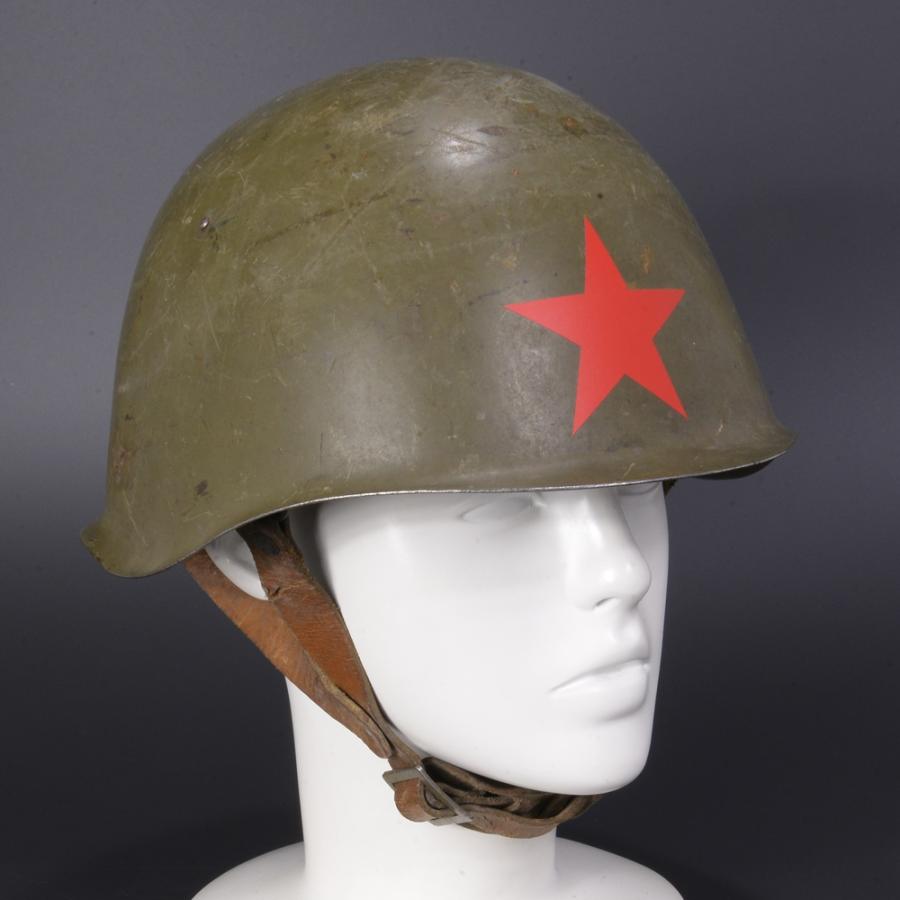 【実物】ハンガリー製 ソ連軍ヘルメット ハンガリー軍放出品 ヘルメット OD スチール製 [ Y字レザーストラップ