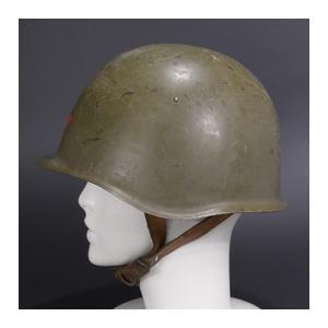 ハンガリー軍放出品 ヘルメット OD スチール製 [ Y字レザーストラップ