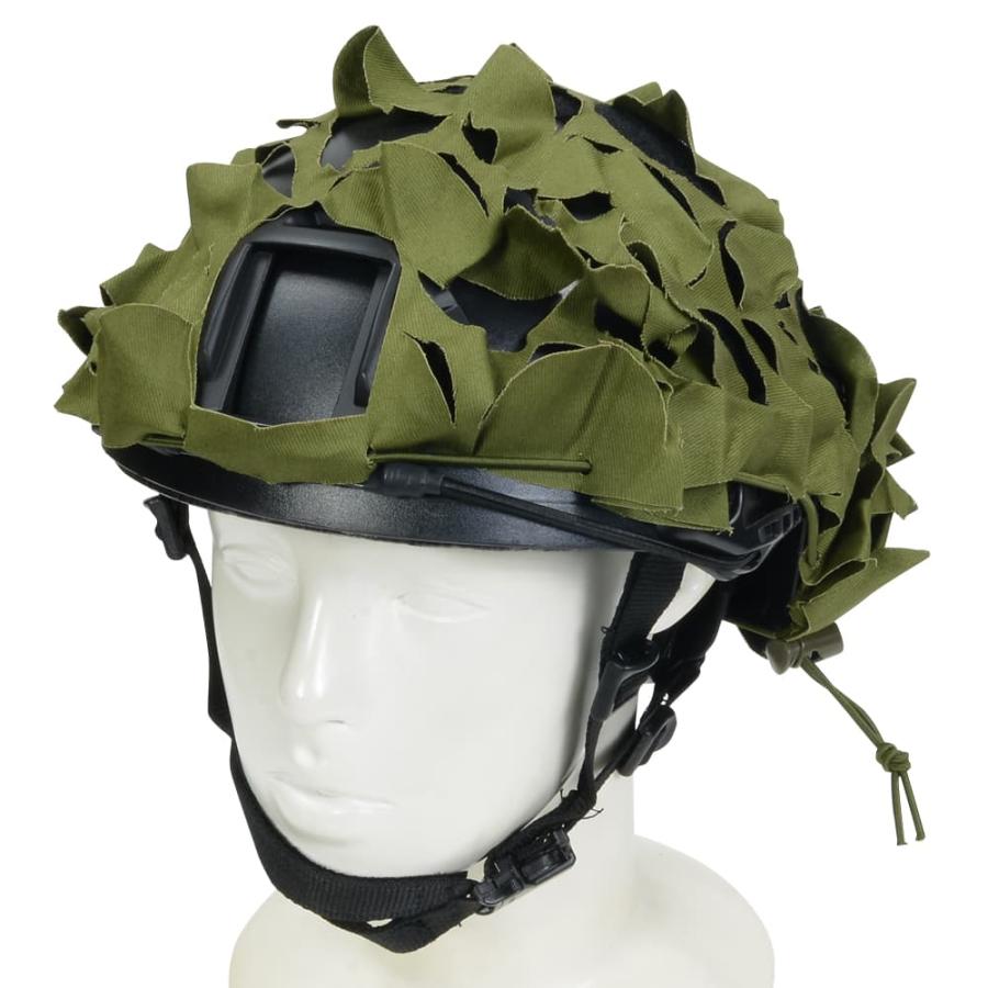 オリーブグリーン ヘルメット 迷彩カバー付き ヘルメットギリー FASTヘルメット対応 ヘルメットカバー 偽装網