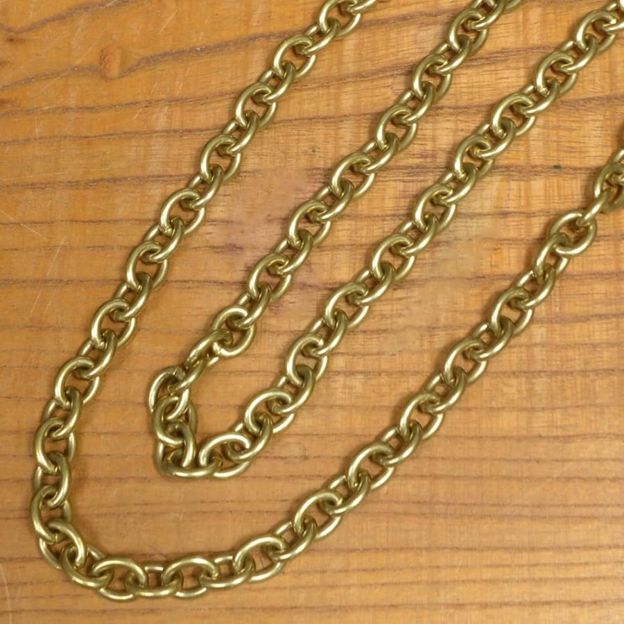 アズキチェーン 真鍮製 クラフトパーツ 環サイズ約15×12mm [ 50cm ] くさり クサリ ウォレットチェーン 丸カン ハンドメイド ...