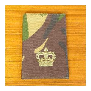 イギリス軍放出品 筒形肩章 DPM迷彩 陸軍階級章 王冠マーク 2枚組