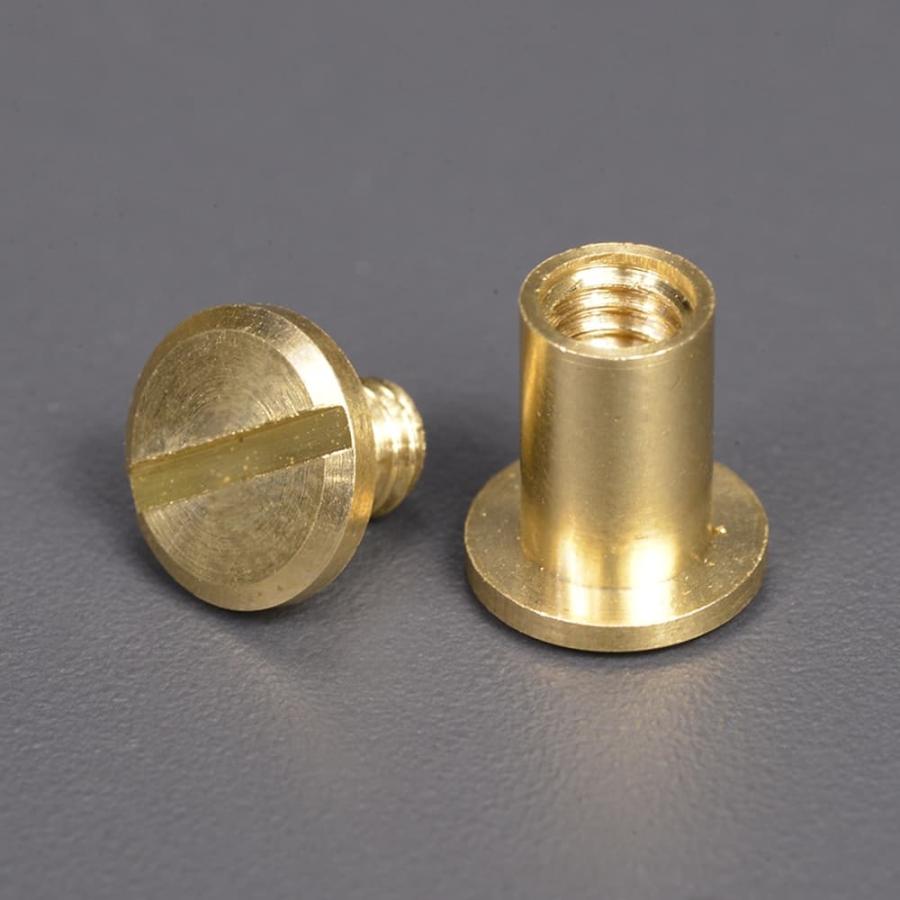 シカゴスクリュー 真鍮 コンチョネジ 径8mm Lサイズ 組ネジ コンチョ用ネジ 革細工 レザークラフト材料 コンチョ制作 コンチョ自作