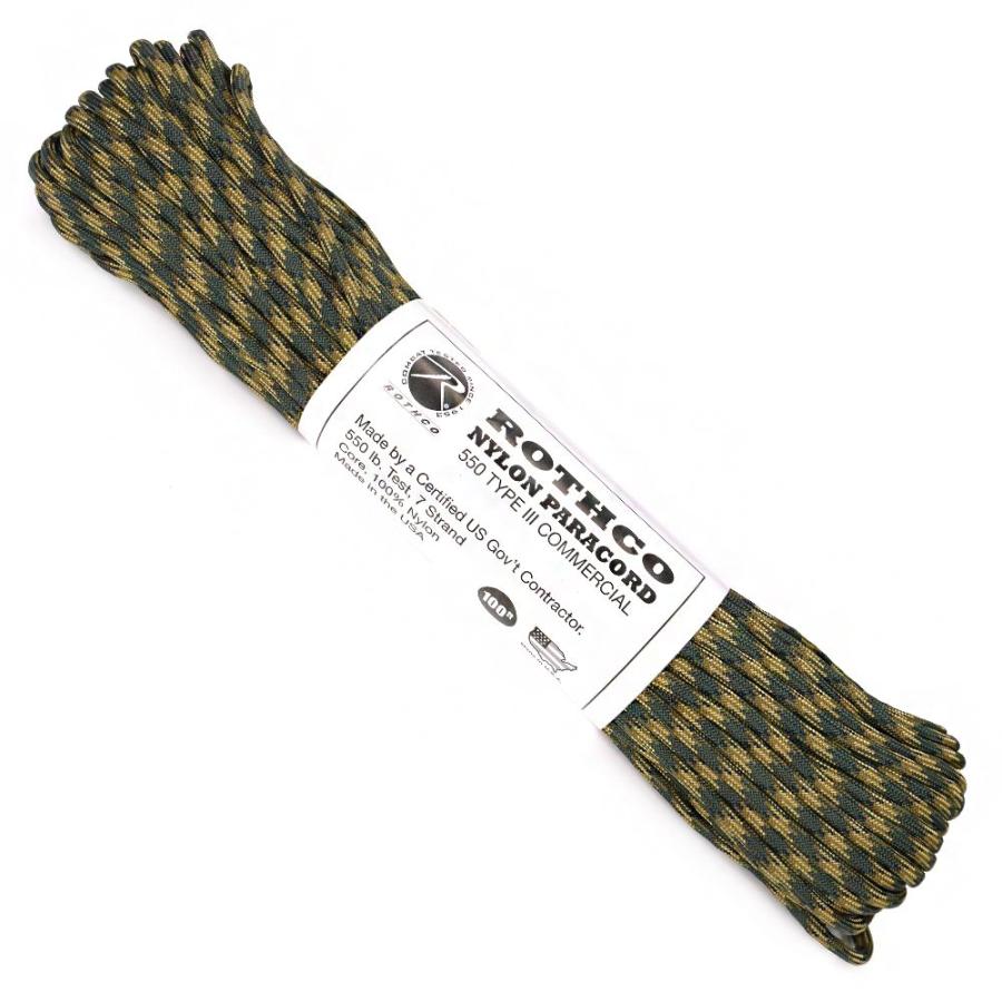 ROTHCO（ロスコ） パラコード タイプ3 ウッドランドカモ 30m 550パラ