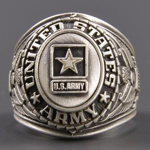 カレッジリング US ARMY 合金 シルバー [ 16号 ] USアーミー 米国陸軍